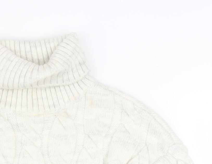 Marks & Spencer Women’s Ivory Roll Neck Cable Knit Jumper Size S