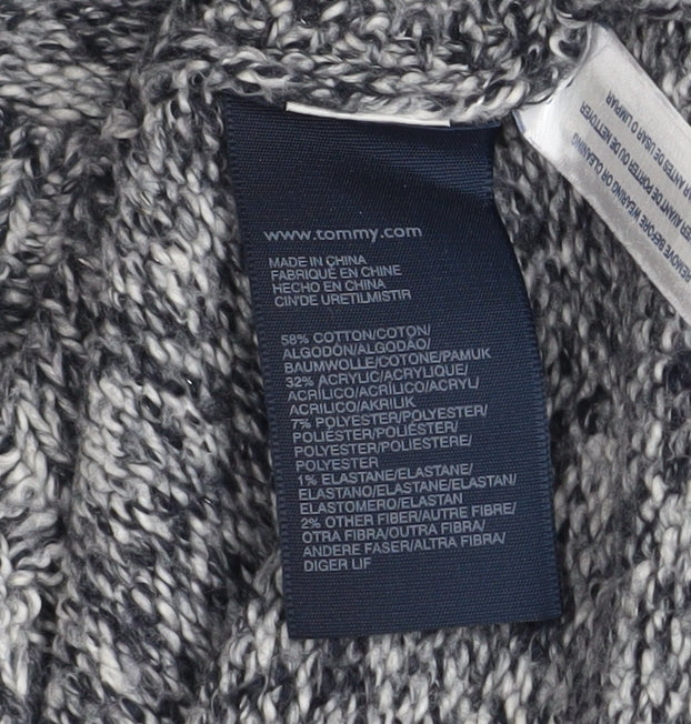 Tommy Hilfiger Women’s Grey Cable-Knit Crew Neck Jumper XS