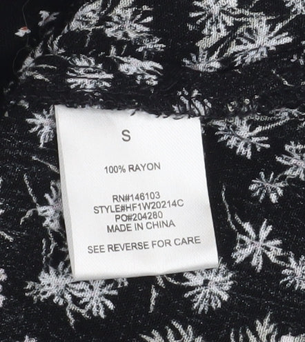 Hippie Rose Womens Black Floral Off Shoulder Boho Blouse Size S