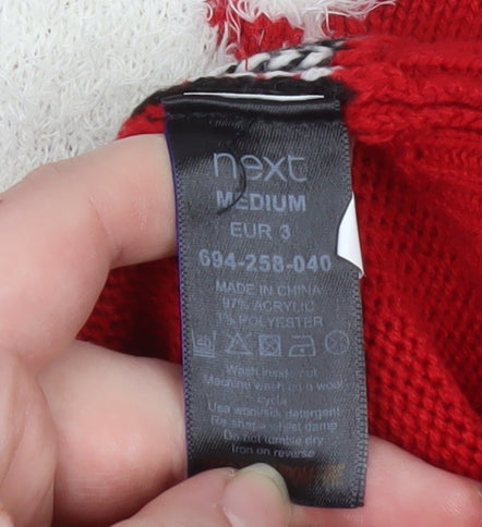 Next Mens Red Christmas Hooded Santa Cardigan Jumper Size M