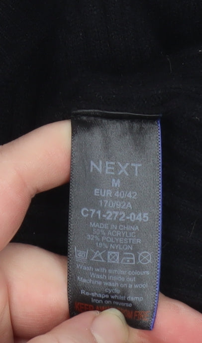 Next Women Black Crew Neck Pullover Jumper Size 14 Regular Fit
