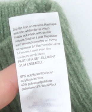 In The Style Women Green Mock Neck Knit Pullover Jumper Size M