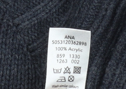 George Men’s Blue Fair Isle Button Henley Knit Sweatshirt Medium