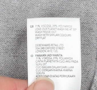 Star by Julien Macdonald Grey Knit Coatigan Women Size 12 Button Detail