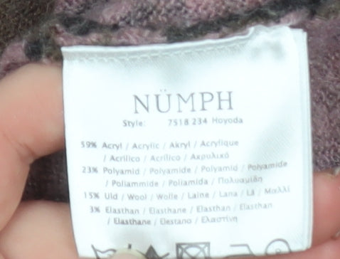 Nümph Womens Multicoloured XS Geometric Wool Blend Pullover Jumper