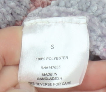 Romeo & Juliet Couture Womens Pink Striped Hooded Pullover Sweatshirt Size S