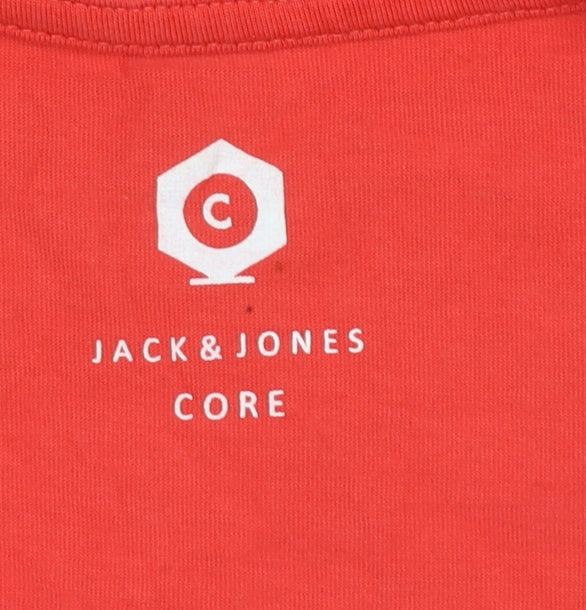 Jack & Jones Core Red Graphic Print Men's Cotton T-Shirt Size M