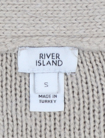 River Island Women’s Beige Cable-Knit Open Cardigan Size S