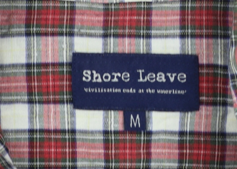 Shore Leave Men's Red Check Long Sleeve Button-Up Shirt Size M