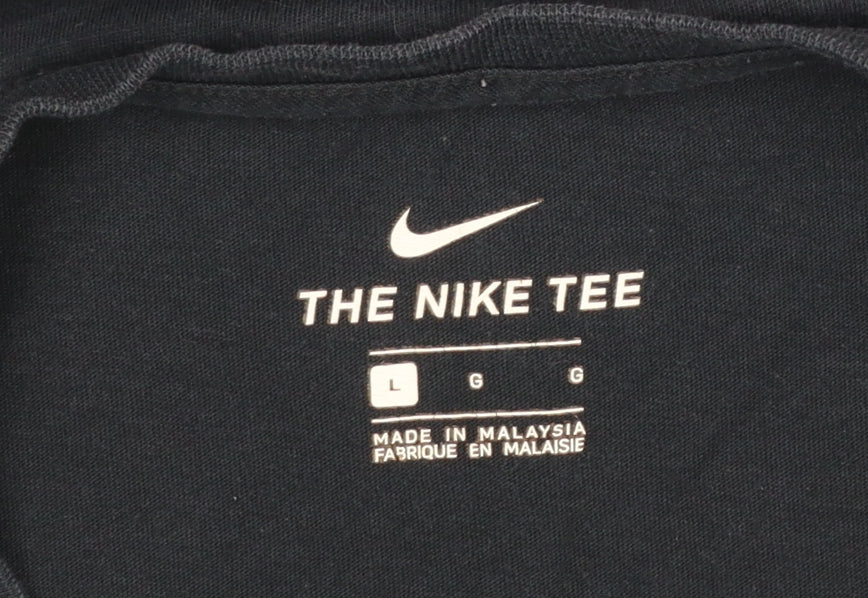 Nike Men's Black L Crew Neck Short Sleeve Cotton T-Shirt