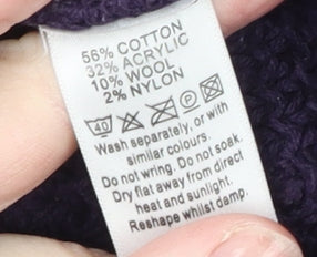 Monsoon Women's Purple Chunky Knit Long Cardigan Size 12