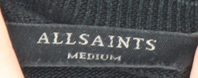 AllSaints Womens Black Lace Detail Relaxed Knit Jumper Size M