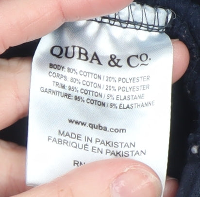 Quba & Co Womens Navy Blue Pullover Hoodie Size 10 Cotton Blend