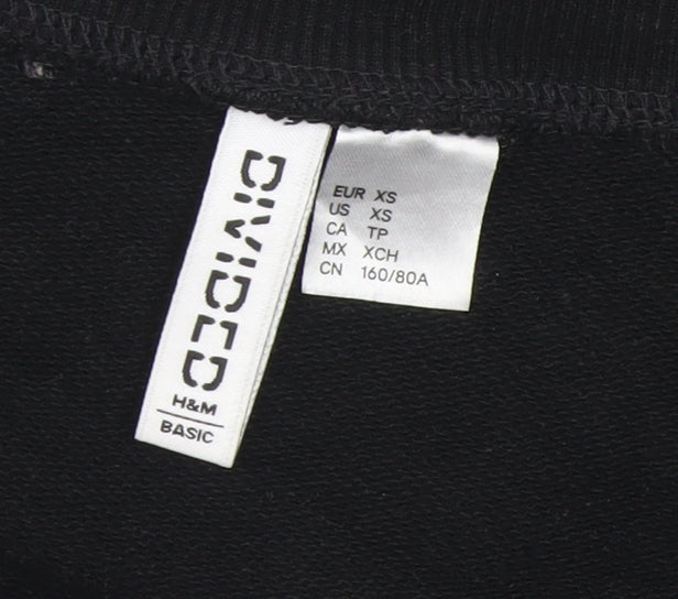 H&M Divided Women's Black XS Pullover Sweatshirt Basic Style