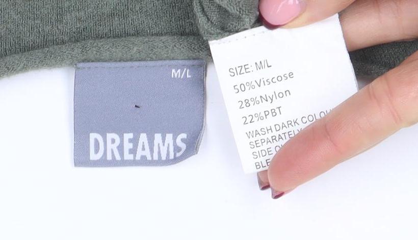 DREAMS Womens Green V-Neck Long Sleeve Pullover Jumper M/L