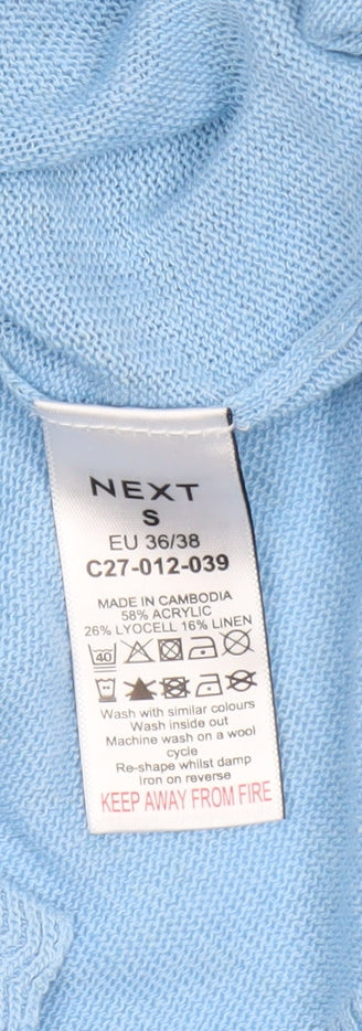 Next Women's Blue Collared Pullover Jumper Size S Lightweight Knit