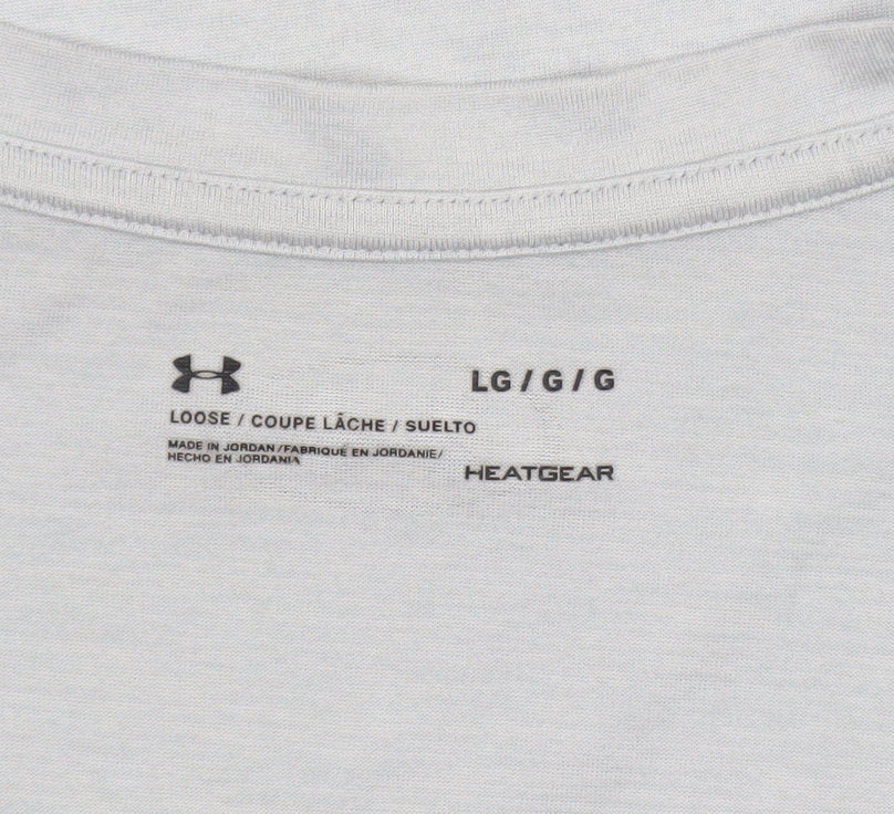 Under Armour Women Grey HeatGear V-Neck Short Sleeve T-Shirt Size L