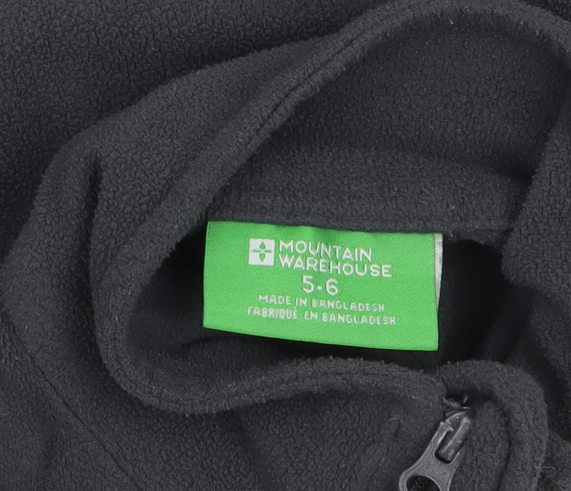 Mountain Warehouse Boys Black Fleece 1/4 Zip Pullover Sweatshirt 5-6 Years