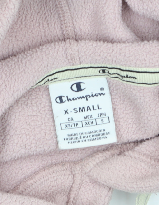 Champion Womens Pink XS Pullover Hoodie Fleece Logo Sweatshirt