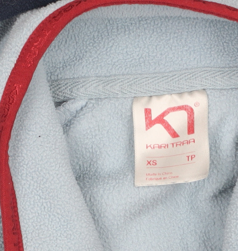 Kari Traa Womens XS Blue Pink Fleece Pullover Sweatshirt