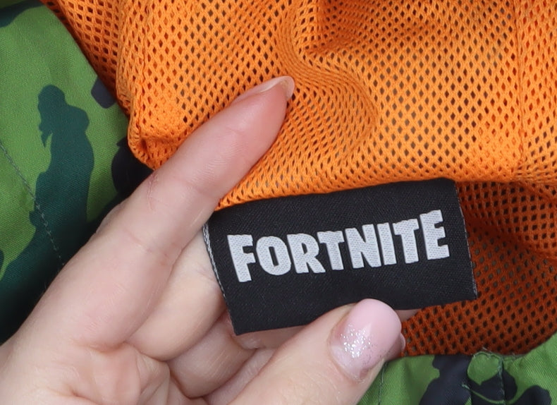 Fortnite Boys Green Camouflage Hooded Windbreaker Jacket XL