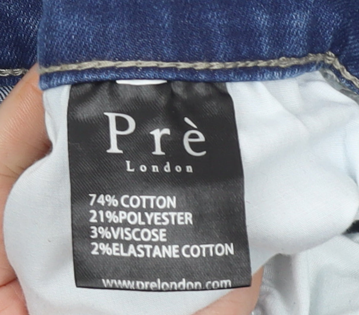 Pre London Men's Blue Slim Fit Stretch Denim Jeans Size 28R