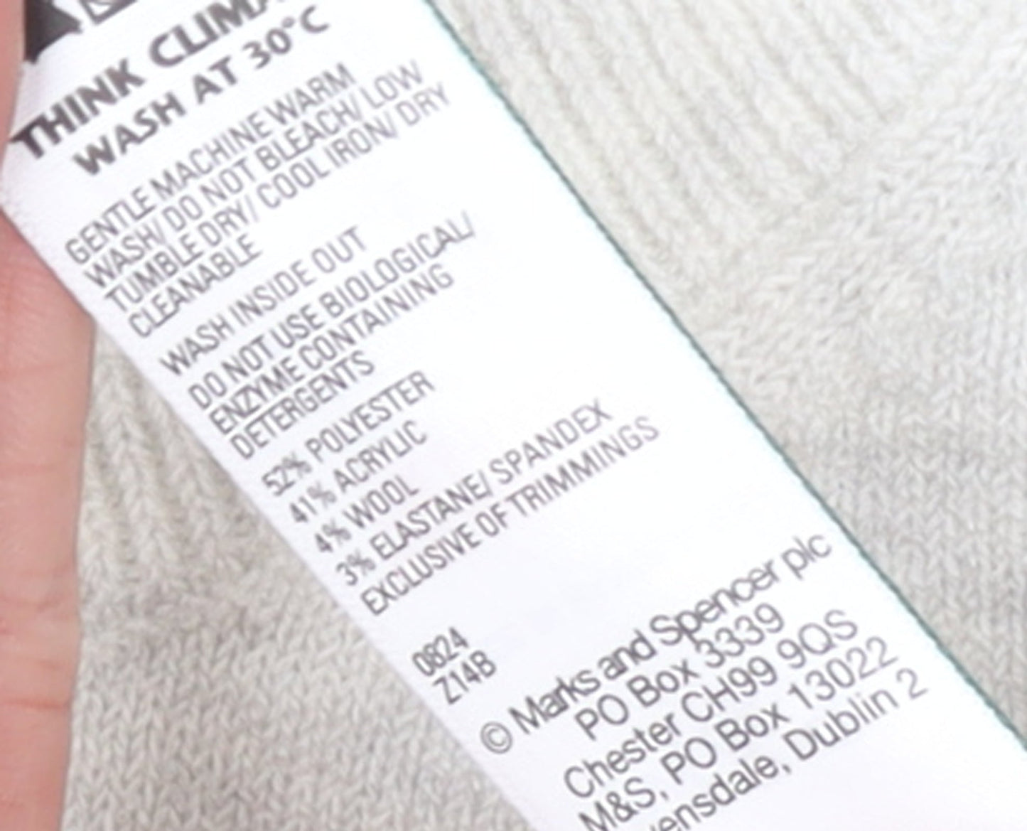 Marks & Spencer Women’s Grey Striped Roll Neck Jumper Size M