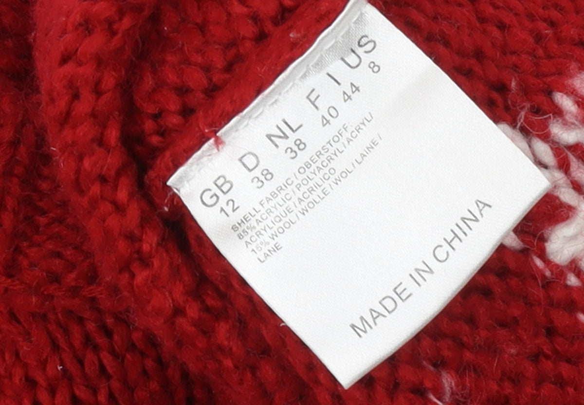 Joe Browns Women Red Chunky Knit Christmas Jumper Size 12