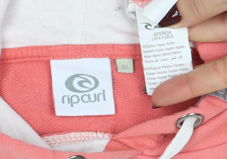 Rip Curl Womens Coral Pink Pullover Hoodie Size M Cotton Blend