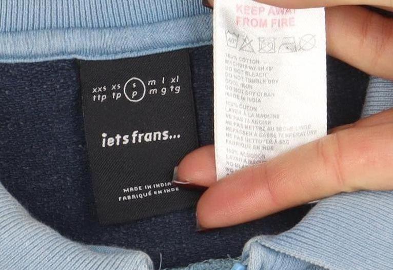 Ted Farris Men's Blue 1/2 Zip Collared Sweatshirt Size S