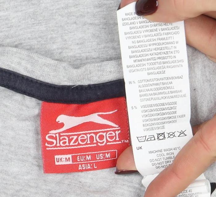 Slazenger Men’s Grey Regular Fit Short Sleeve Crew Neck T-Shirt Size M