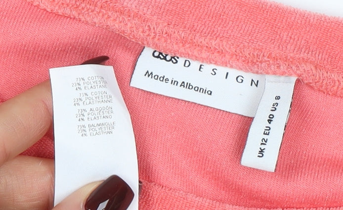 ASOS DESIGN Women’s Pink Cropped Jersey T-Shirt Size 12