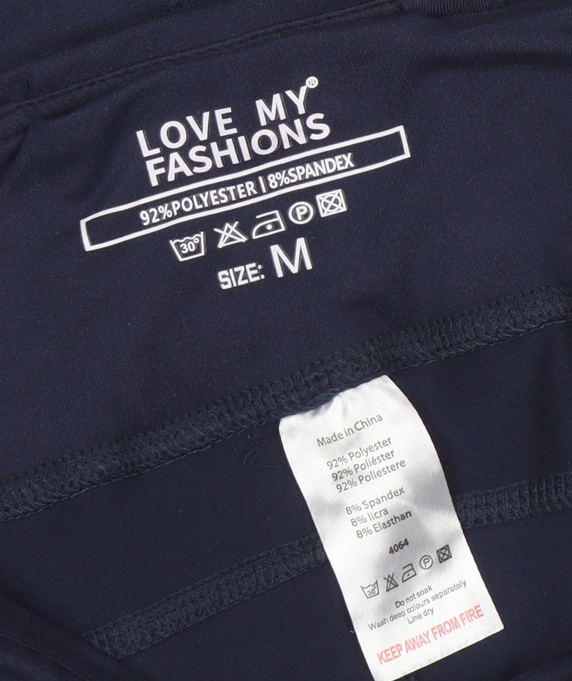 Love My Fashions Women’s Blue M Slim Fit Stretch Active Leggings