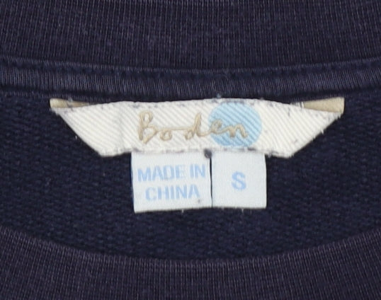 Boden Women's Navy Polka Dot Pullover Sweatshirt Size S
