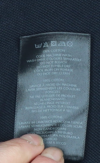 Peter Werth Men's Black Cotton Polo Shirt L Short Sleeve Classic Fit