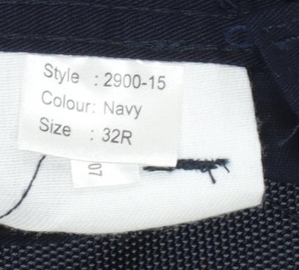ORN Mens Navy Cargo Workwear Trousers Size 32R Reflective Polyester Cotton