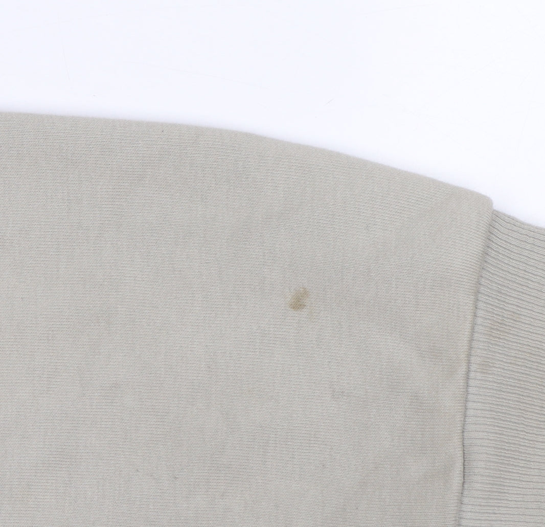 Marks and Spencer Boys Beige Graphic Pullover Hoodie 12 Years Cotton Blend