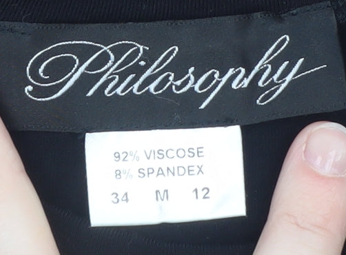 Philosophy Women's Black Bodycon Sleeveless Dress Size 12