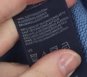 Tommy Hilfiger Men Blue XL Cotton Crew Neck Pullover Jumper
