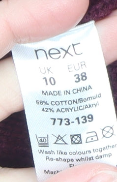 Next Women's Red Cable-Knit Cotton Blend Jumper Size 10
