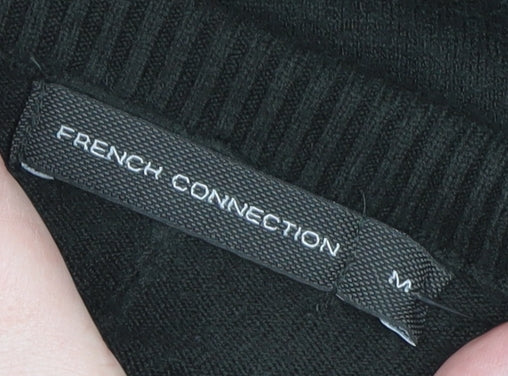 French Connection Women's Black Roll Neck Long Sleeve Knit Sweater Dress Size M