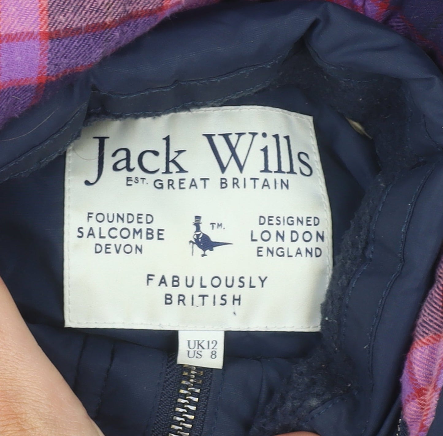 Jack Wills Womens Blue Faux Fur Hooded Puffer Jacket UK 12