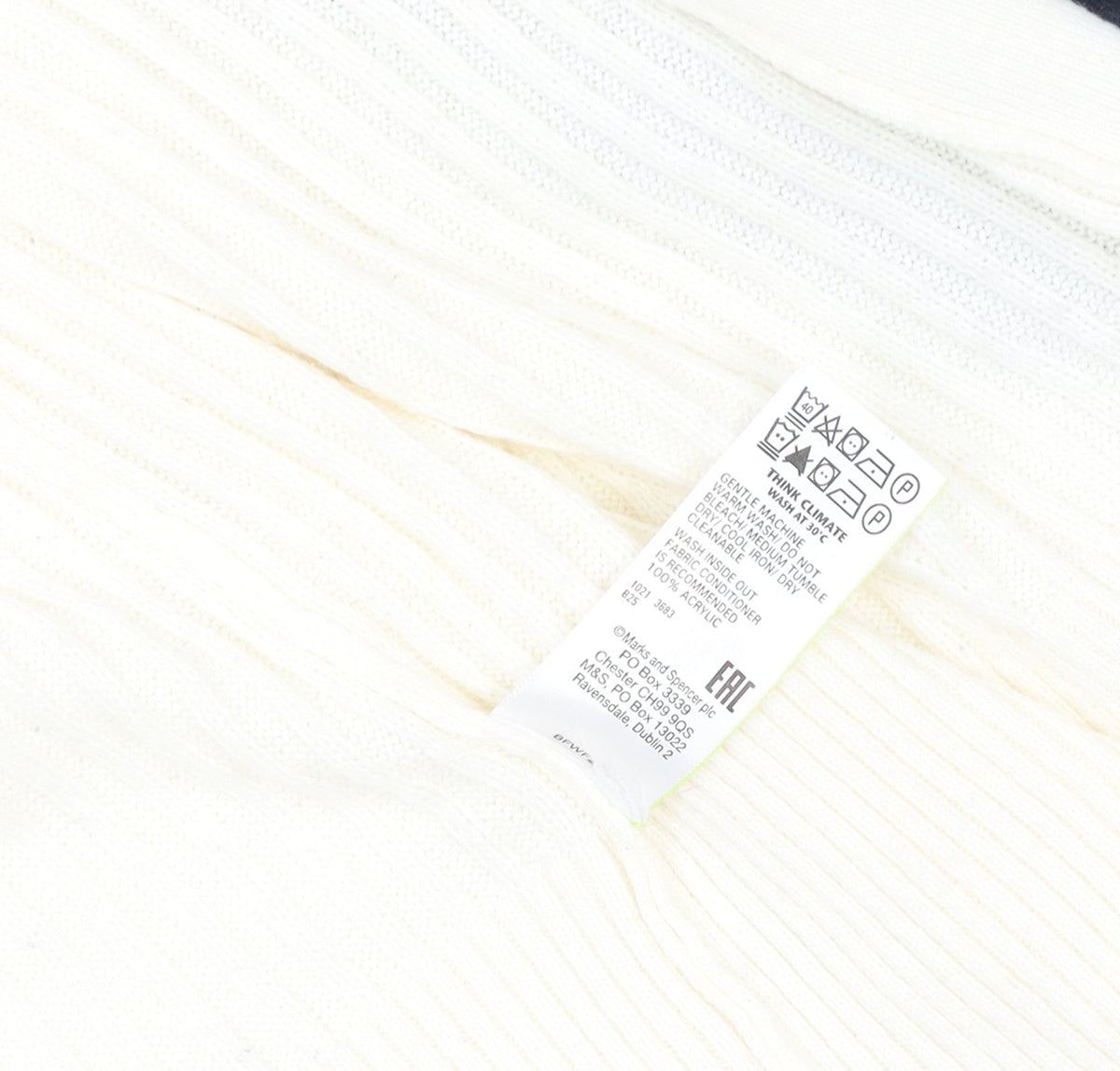 Marks & Spencer Women’s Ivory Knit Raglan Sleeve Open Cardigan M