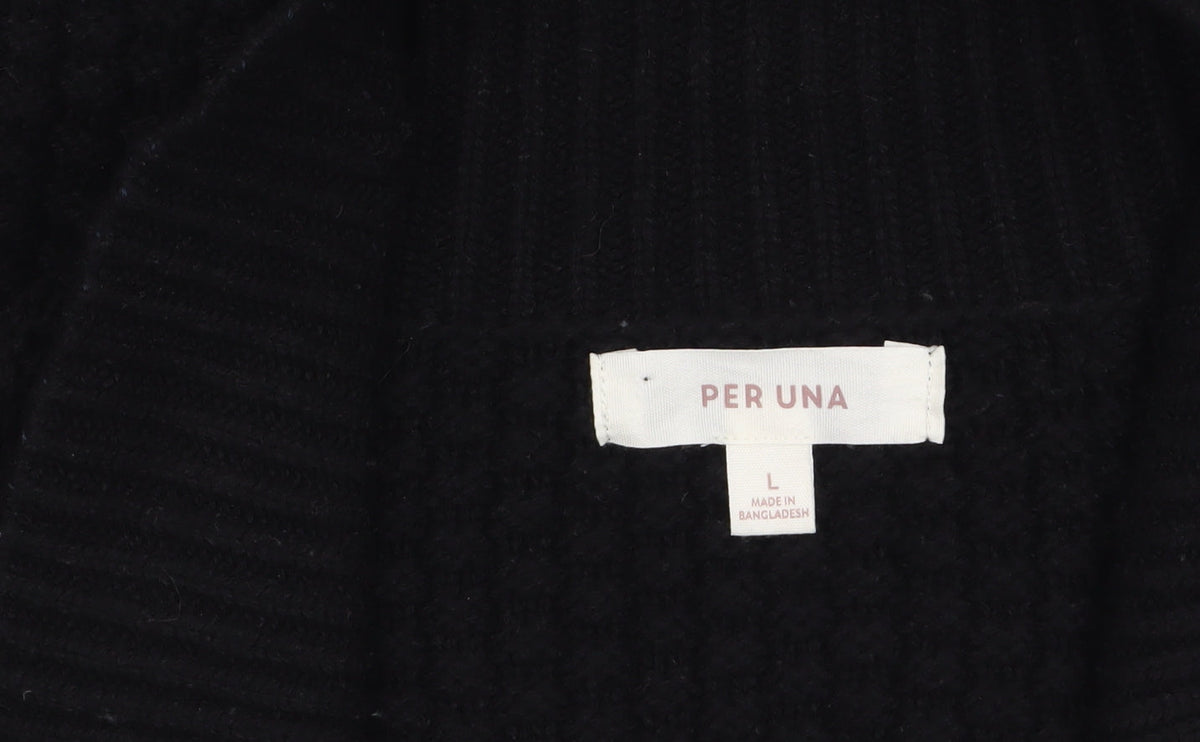 Marks & Spencer Per Una Women Black L Chunky Knit Cardigan