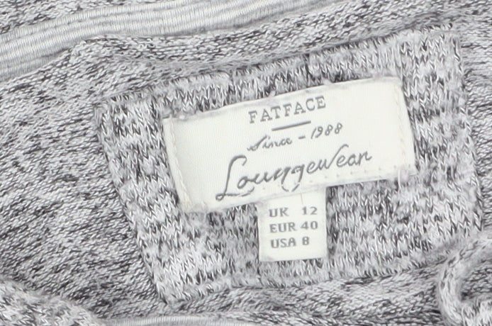 FatFace Womens Grey Long Sleeve Hooded Lounge Top UK 12