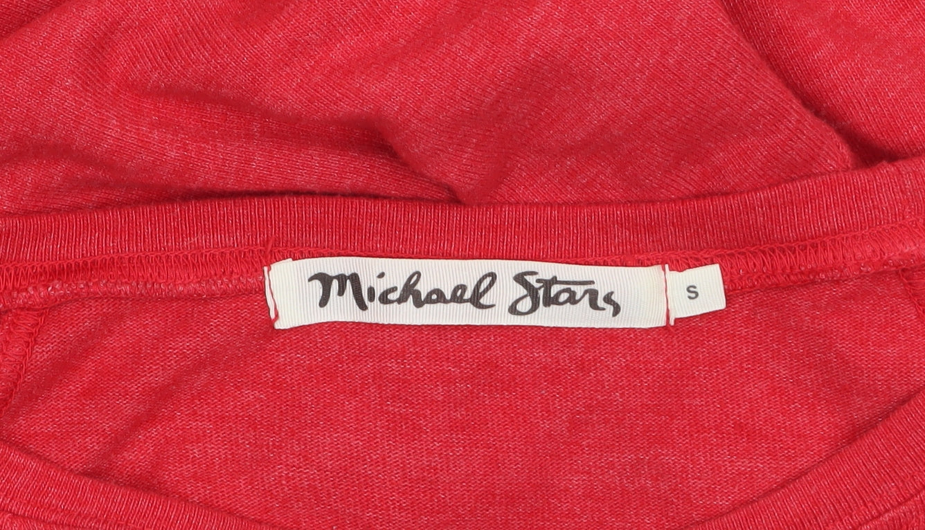 Michael Stars Women's Red Pullover Sweatshirt Small Lightweight Cotton Blend