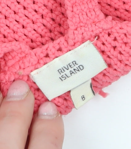 River Island Women’s Pink Crochet Camisole Tank Top Size 8
