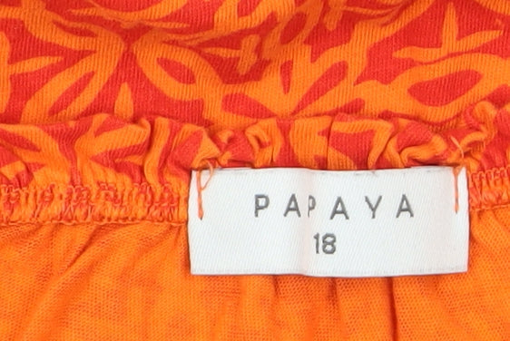 Papaya Womens Orange Cotton Geometric Camisole Tank Top Size 18