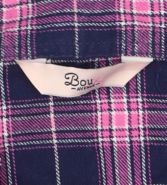 Boux Avenue Women's Pink Check Flannel Pyjama Top UK 10