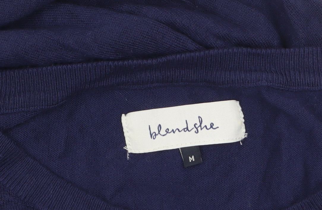 blendshe Women's Blue Pullover Jumper M Long Sleeve Crew Neck Knit
